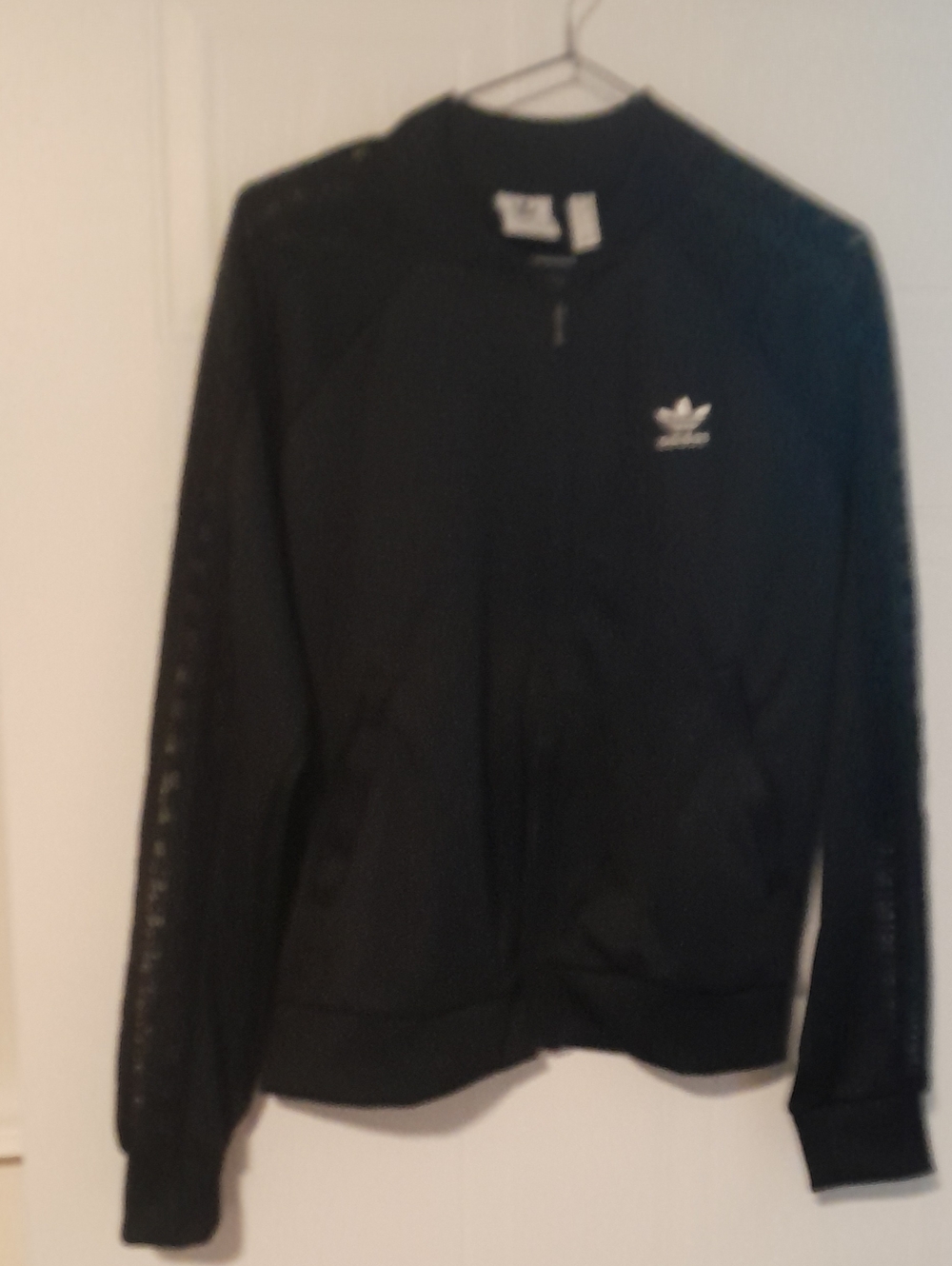 adidas Black Trefoil Track-Style Varsity Jacket